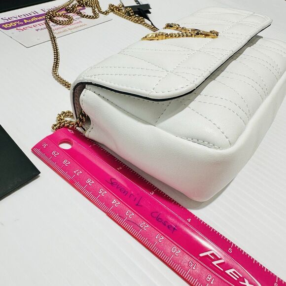 NWT Versace Virtus Mini White Quilted Leather Crossbody Bag with Gold Chain - Picture 11 of 15